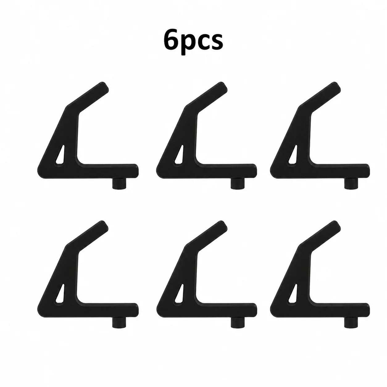 3/6/9Pcs Heavy Duty Shelf Support Hooks 10.3mm Hole Spacing Universal Auxiliary Fittings For Garage Warehouse Storage Racks Qme black 6pcs