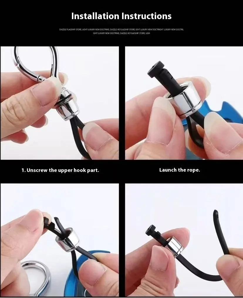 Men Car Key Chain Keyring Key Holder Strap with Metal Ring Minimalist Keychain Accessories for Car Keys Anti-Loss Key Organizer Qme