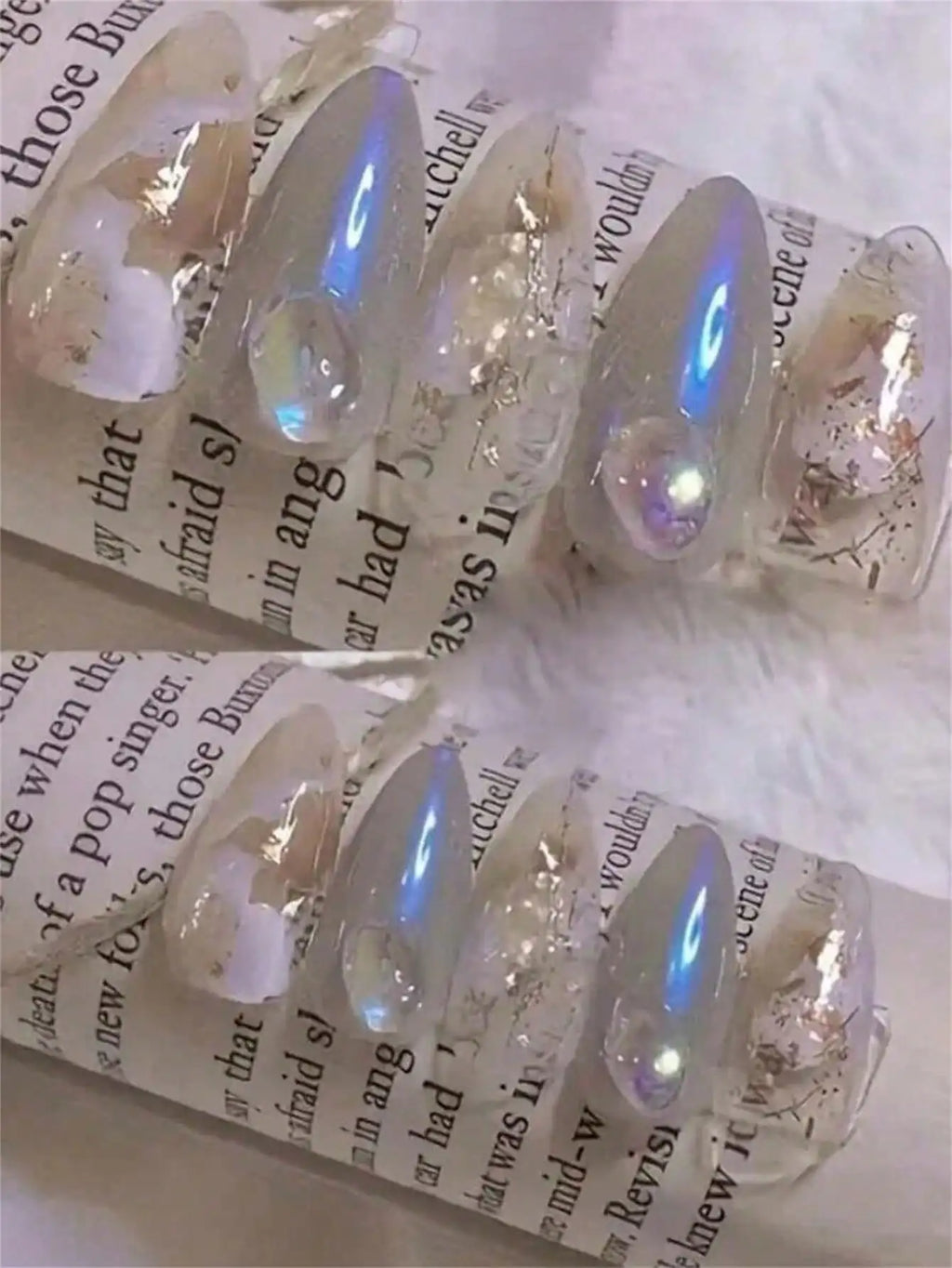 9-Colors Mermaid Chrome Nail Powder Aurora Art Dusts Round Unscented Qme