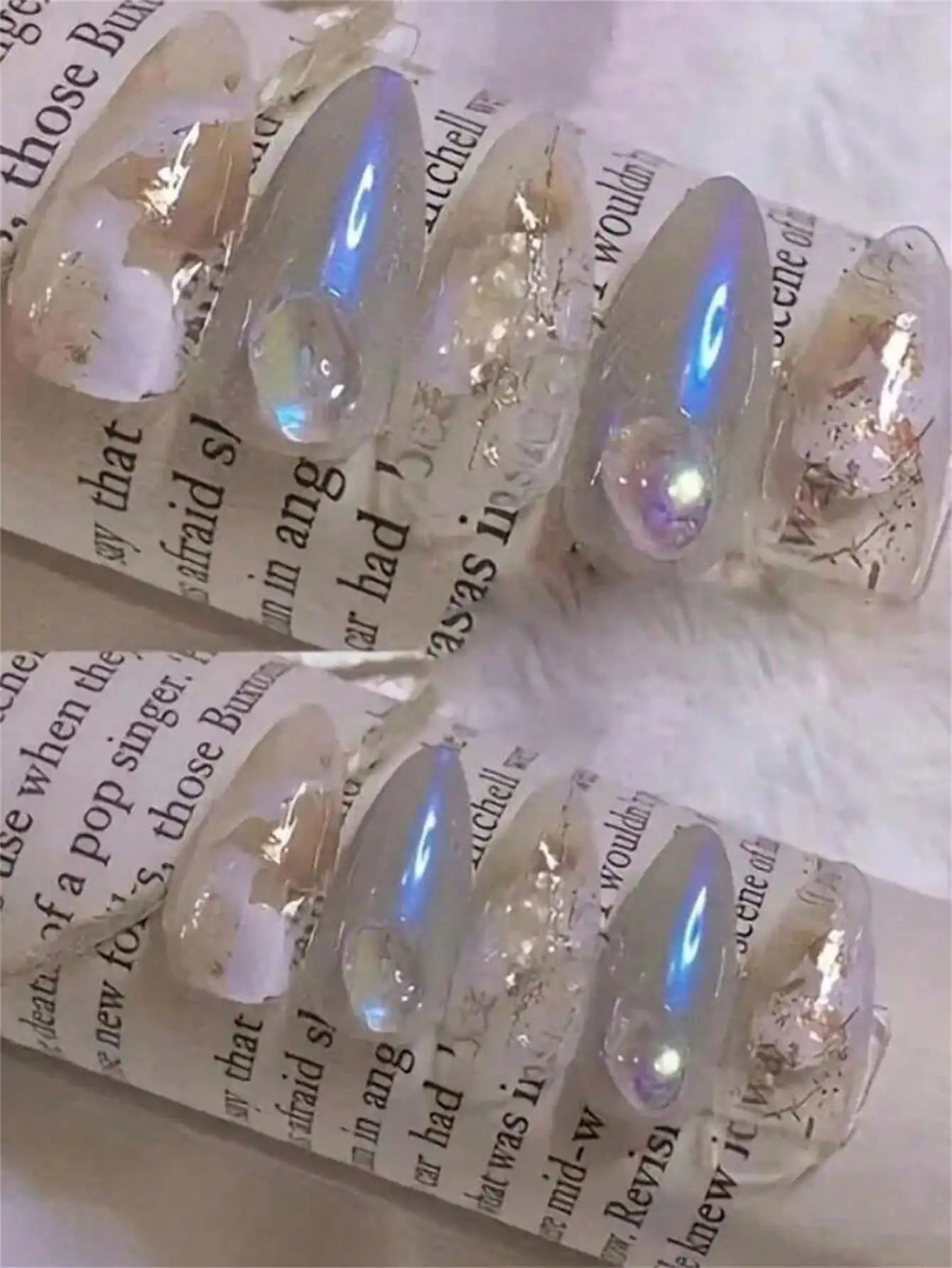 9-Colors Mermaid Chrome Nail Powder Aurora Art Dusts Round Unscented Qme