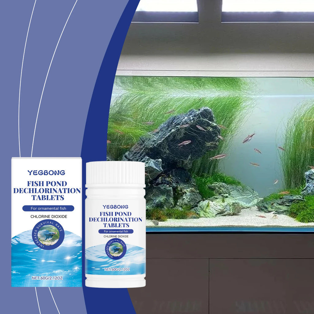 Yegbong Fish Pond Chemistry Fish Tank Treatment Chlorine Remove Sheet Aquarium Stain Cleaning Clear Water Maintenence Supplement Qme