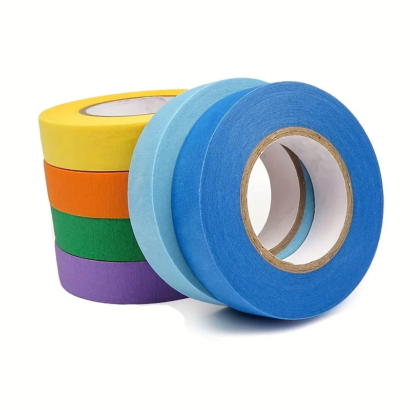 7Rolls Colored Masking Tape Rainbow Colors Painters Tape Colorful Craft Art Paper Tape Labeling Arts Crafts Decorative Supplies Qme