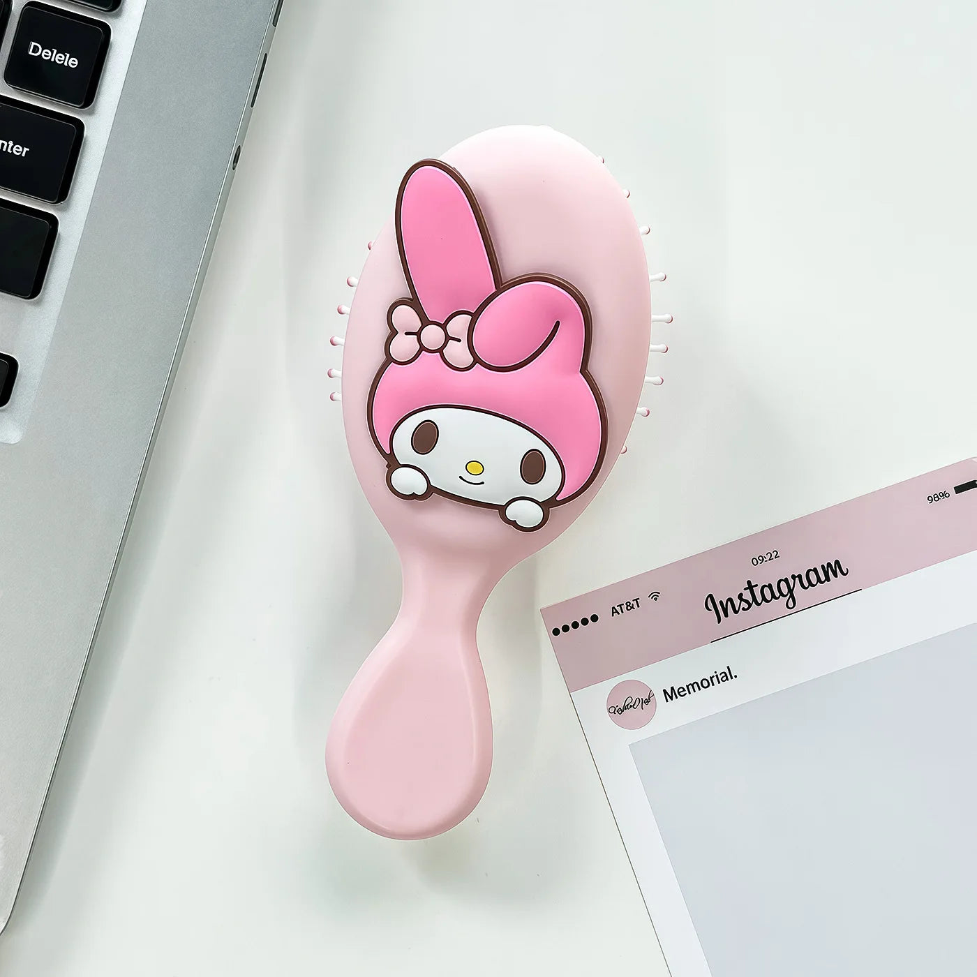 Cute Hello Kitty Black Air-cushion Comb 2-in-1 Mini Mirror Qme 9