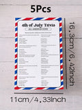 5–30 Pcs Red and Blue Striped American Independence Day Game Cards: Perfect as Independence Day Gifts or Party Favors Qme White-5Pcs