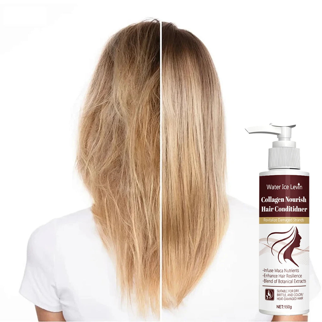 Collagen Nourish Hair Conditioner with Maca Root - Revitalizes Dry, Brittle, Color & Heat-Damaged Hair for Softness & Shine. Qme