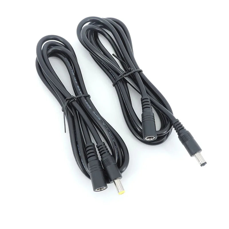 3pcs DC male to female power supply Extension connector Cable Plug Cord wire Adapter for led strip camera 5.5X2.1mm 2.5mm 12v Qme