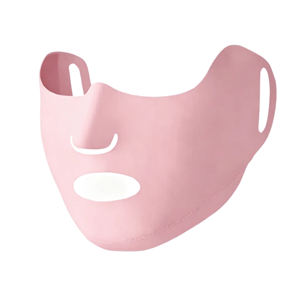 Open Nose Breathable Kids Full Face Mask Mouth Ear-mounted Sport Jaw Qme Pink Half