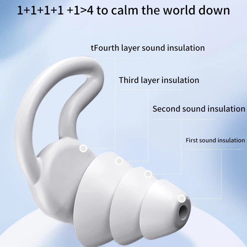 Silicone Ear Plugs Noise Reduction Earplugs Sound Insulation Student Qme