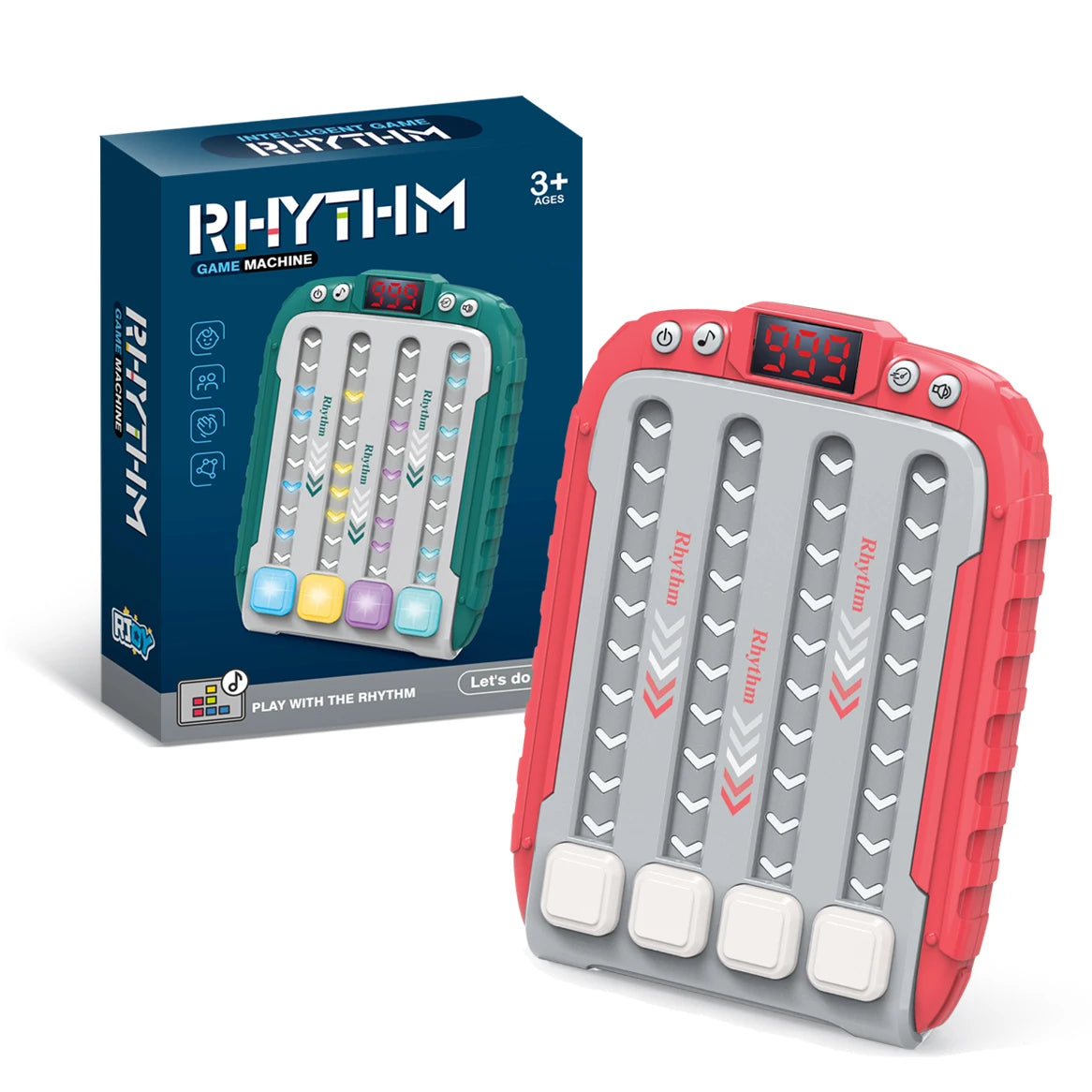 Fidgets Toys Quick Push Pop Game Puzzle Rhythm Master Music Dance Game Machine Sound Child Decompress Board Party Game Toys Kids Qme Red