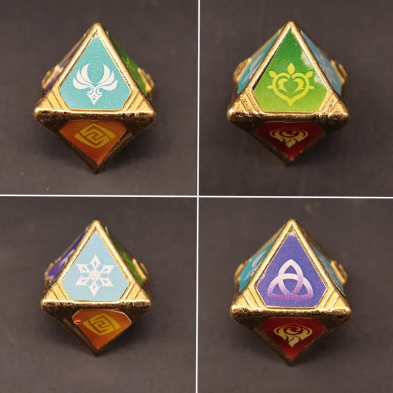 Funny’s Board Game Entity Prop Cosplay Genshin Impact Eye of God Genius Invokation TCG Eight Sided Element Dice Festival Gift Qme