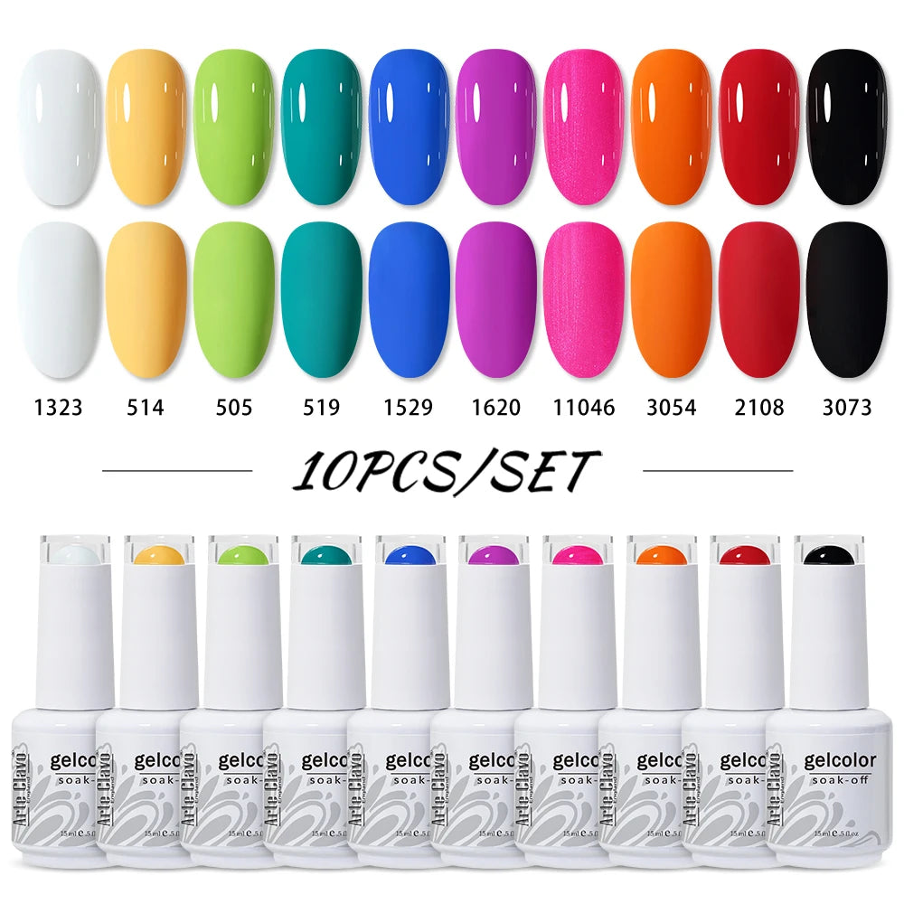 Arte Clavo 4 6 8 Gel Nail Polish Art Soak Off UV Colorful Semi