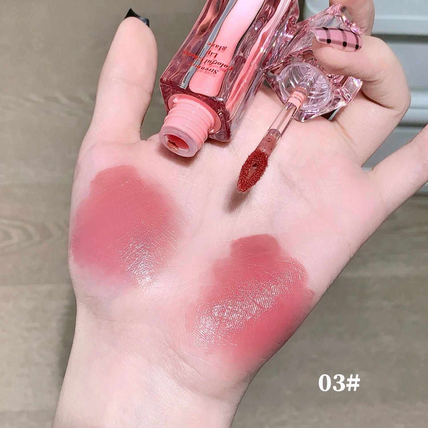 SHAQINUO Streamer Colorful Water Gloss Lip Glaze Mirror Moisturizing Qme S9006-03