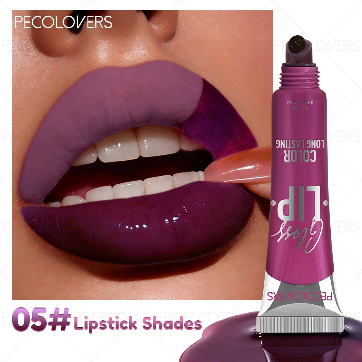 Tearable Lip Gloss Long-lasting Lipstick Waterproof Non Stick Cup Qme 05