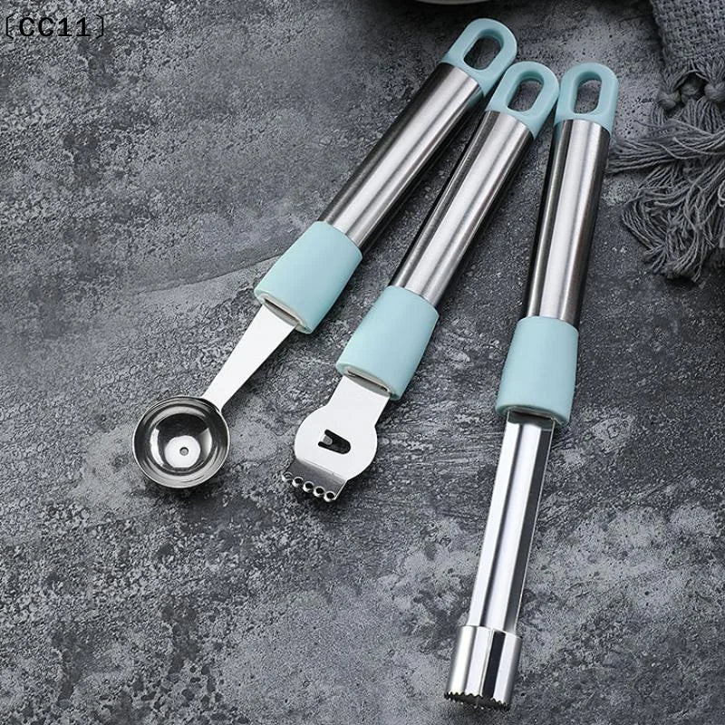 Stainless Steel Fruit Pitter Tool Non Slip Silicone Handle Rust Proof Qme