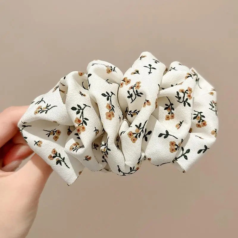 Large Polka Dot Satin Ruffled Hair Claw Clip Strong Non Slip Hold Qme A4