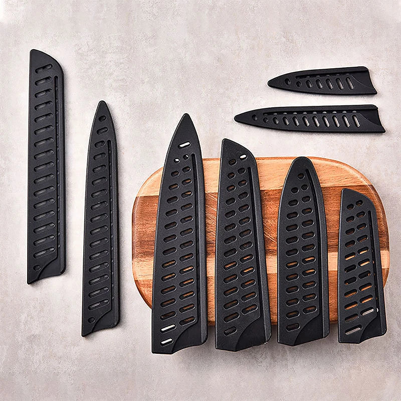 Kitchen Knife Sheath Black Plastic Knife Covers Knife Blade Protector Cover Edge Guards Case Boning Fruit Bread Chef Knife Tool. Qme