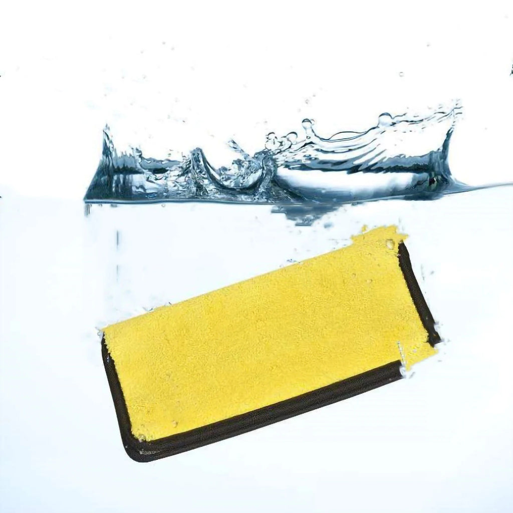 Car Towel Grayish Yellow Double Sided Car Washing Towel Water Absorption Cleaning Cloth Professional Thicken Drying Towel Qme