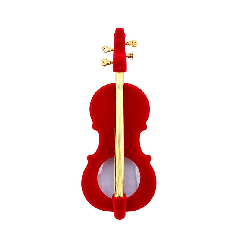 1 Piece unique Cello Gift Box Holder Jewelry box case Velvet Wedding Ring Box for Earrings Necklace Display & Packaging 2 colors Qme Red