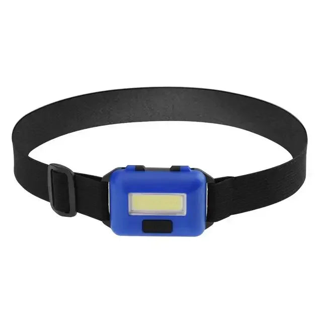 Mini COB LED Headlamp with Sensor Flashlight Torch Work Light for Outdoor Camping Night Fishing Helmet Headband Lamp Qme Blue