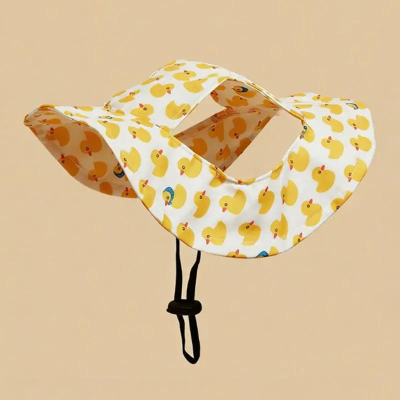 Summer Pet Cat Sun Hat Ear Holes Cute Kitten Fisherman Cap UV Qme A M
