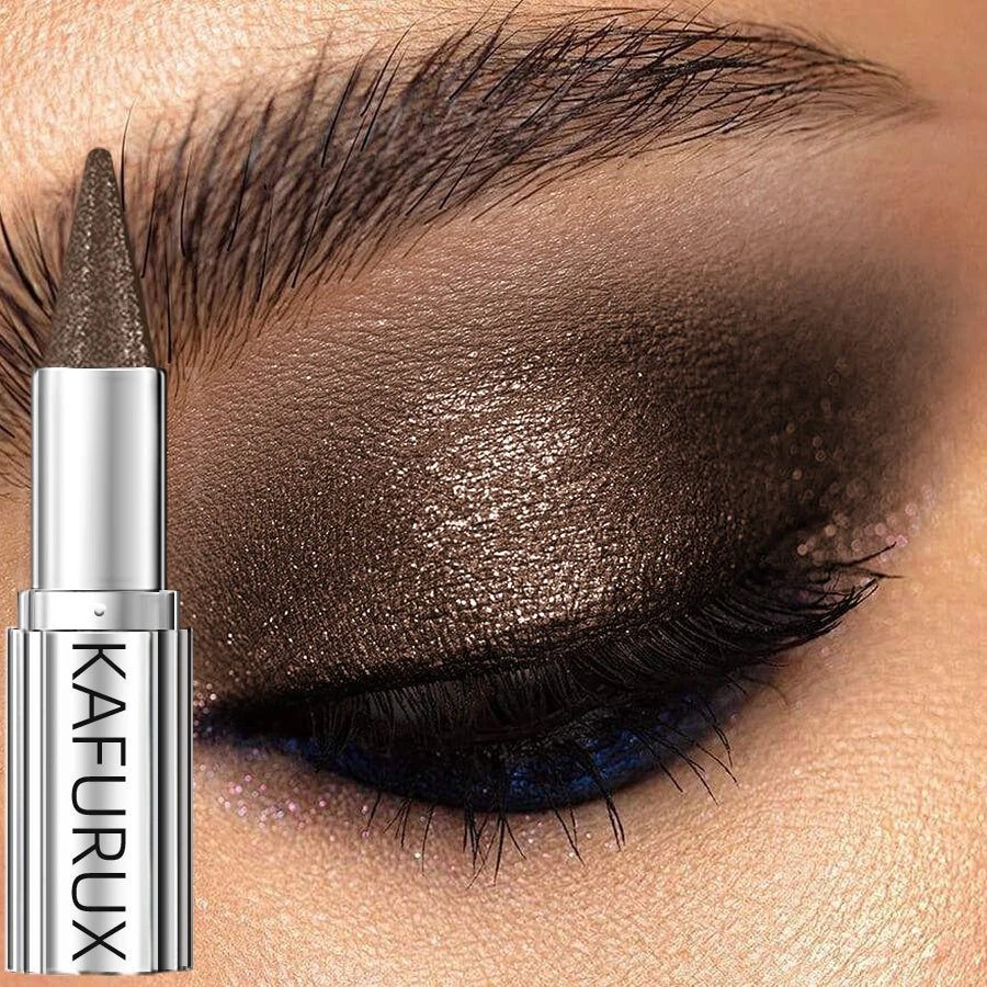 Metallic Brown Waterproof Eyeshadow Pen Glitter Shiny Eye Shadow Qme
