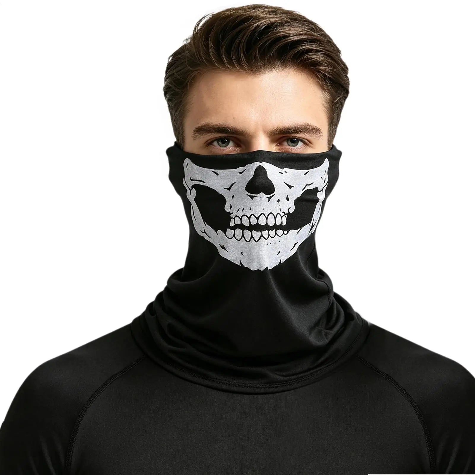 1pcs Face Cover Skull pattern Breathable Head Scarf Outdoor Sports Face Bandana for Men Women Cyclists Bikers Riders Runners Qme