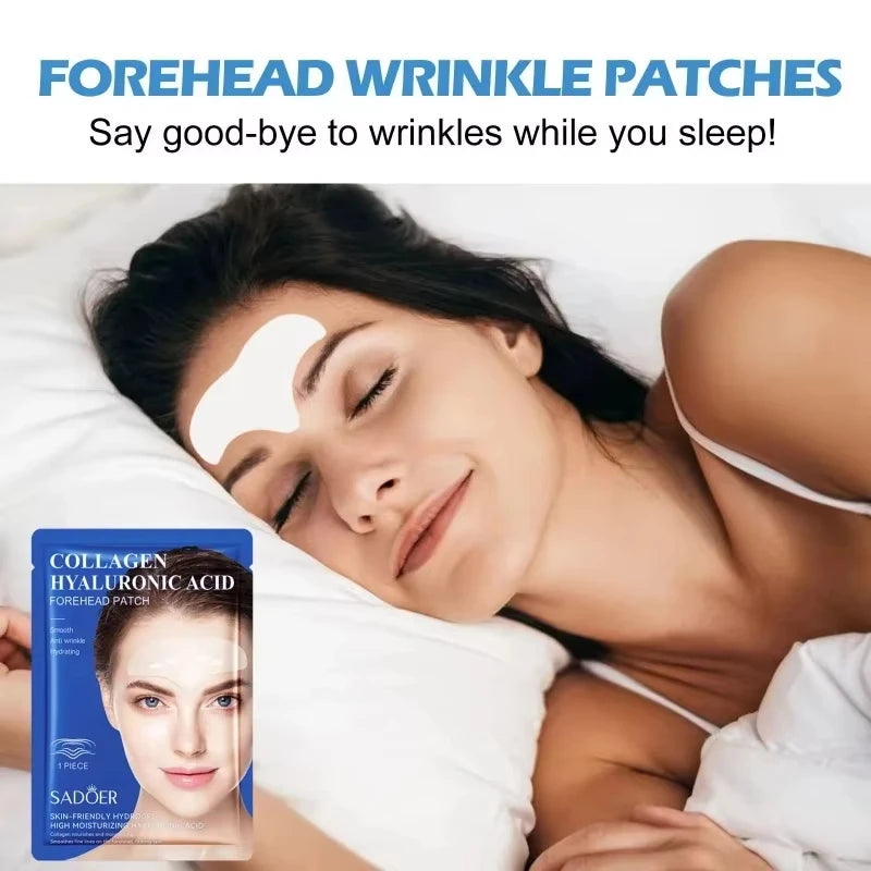 SADOER Hyaluronic Acid Collagen Face Mask For Forehead Eyes Cheek Moisturizing Firming Hydrating Facial Patches Skin Care Qme