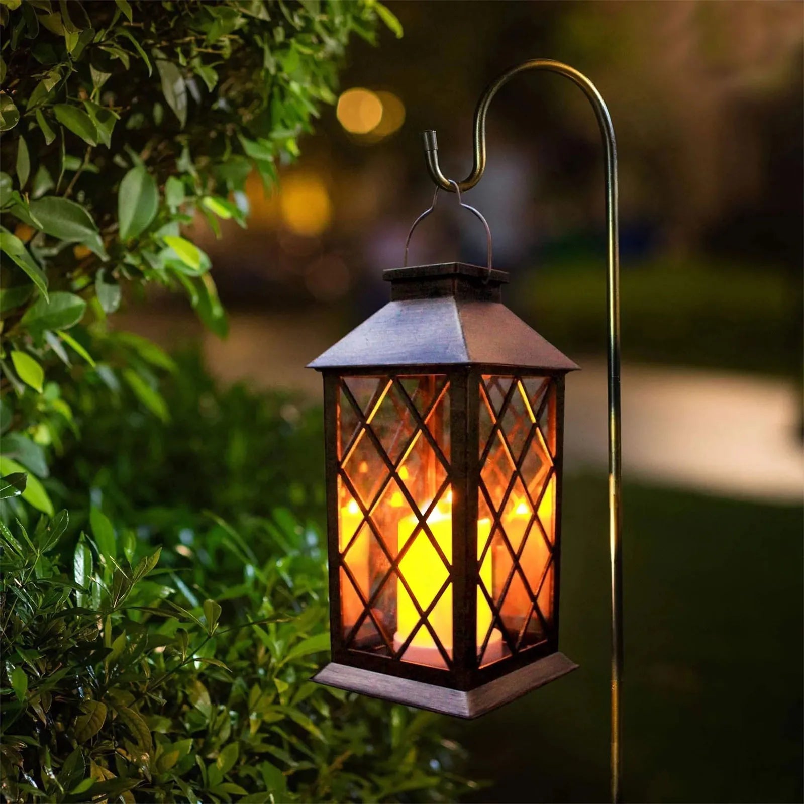 Creative Hanging Lamp Flickering Flameless Candle LED Light for Table Patio Lawn Outdoor Garden Yard Party Hanging Decoration Qme