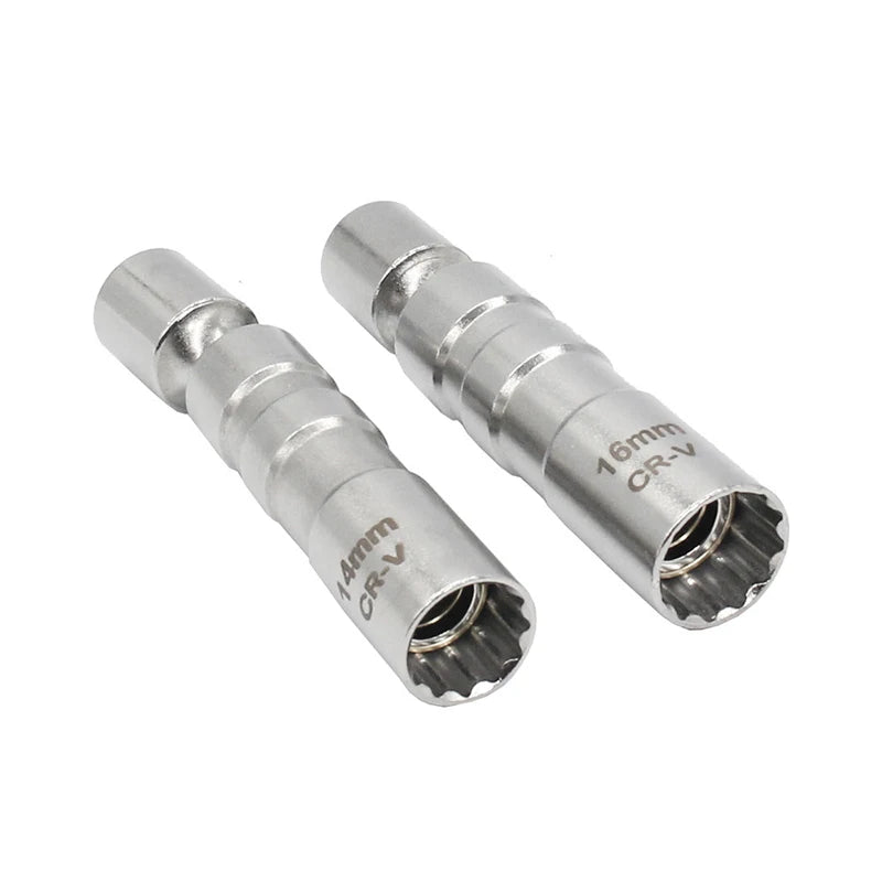 Magnetic Spark Plug Socket Key Wrench Adapter Swivel Long Extension Qme