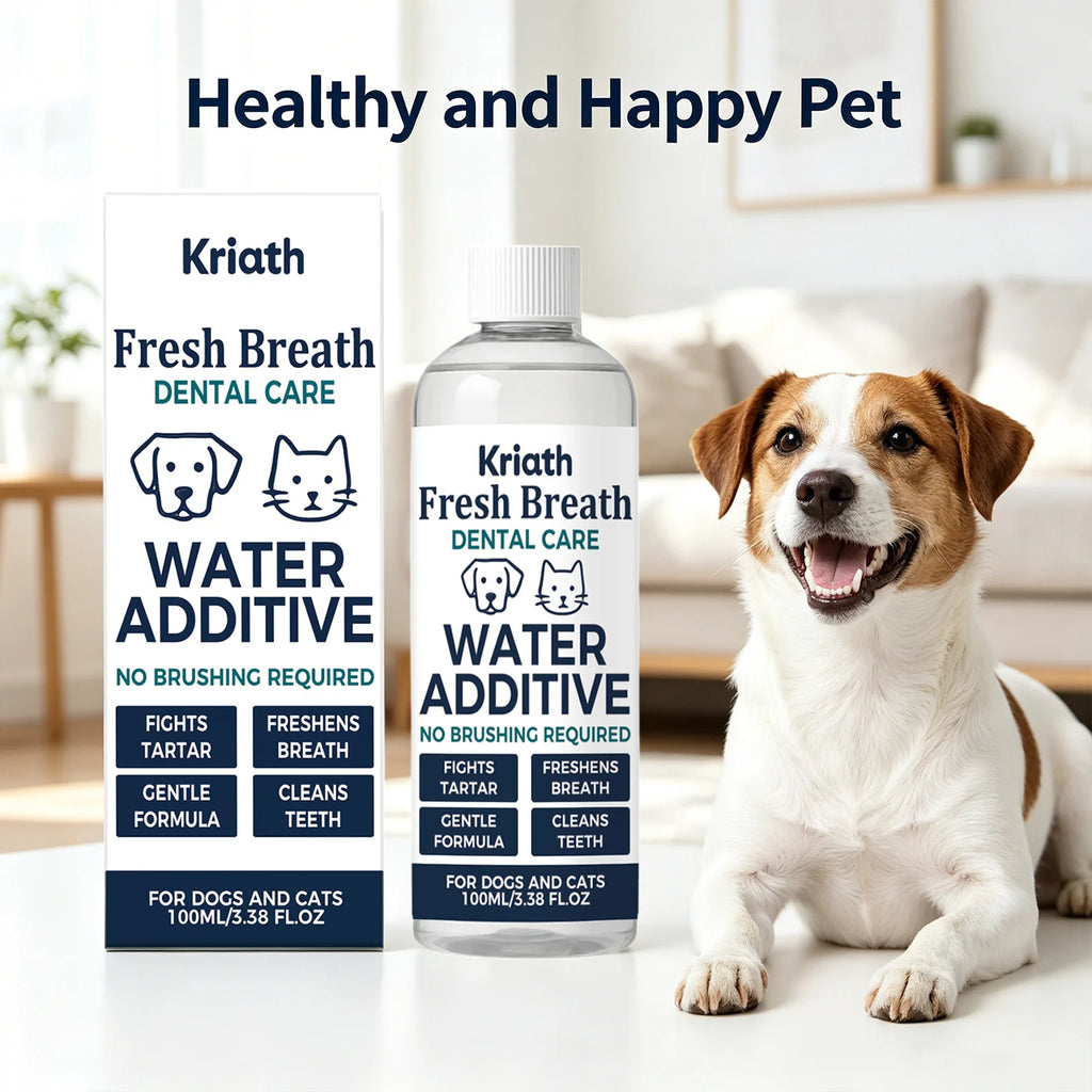 Drinkable Pet Mouthwash Removing Dental Plaque & Tartar Fresh Breath Plant Formula No Brushing Dogs & Cats Dental Care Solution Qme