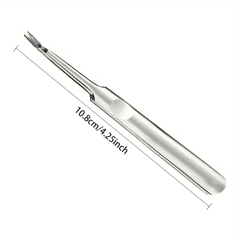 Professional Silver Stainless Steel Finger Cuticle Cleaner Fork Qme