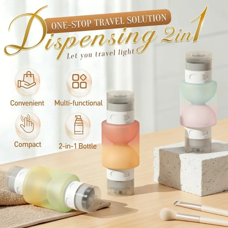 Premium Silicone Travel Dispenser Bottle Leak Proof Refillable Qme