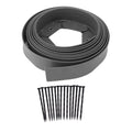 Landscape Edging Kit PE Lawn Edging Border with 15 Spikes Flexible Garden Border for Flower Beds Lawn Landscaping Qme Light Grey