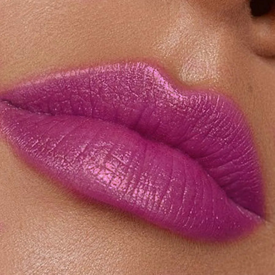Red Metallic Lipstick Longlasting Glitter Lip Glaze Waterproof Qme