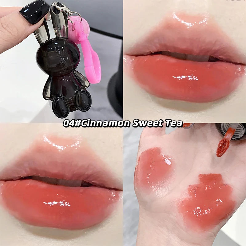 Gege Bear Pink Rabbit Velvet Matte Lip Cream Black Rabbit Water light lip glaze matte mirror pendant lipstick lip gloss Qme GX1228-04