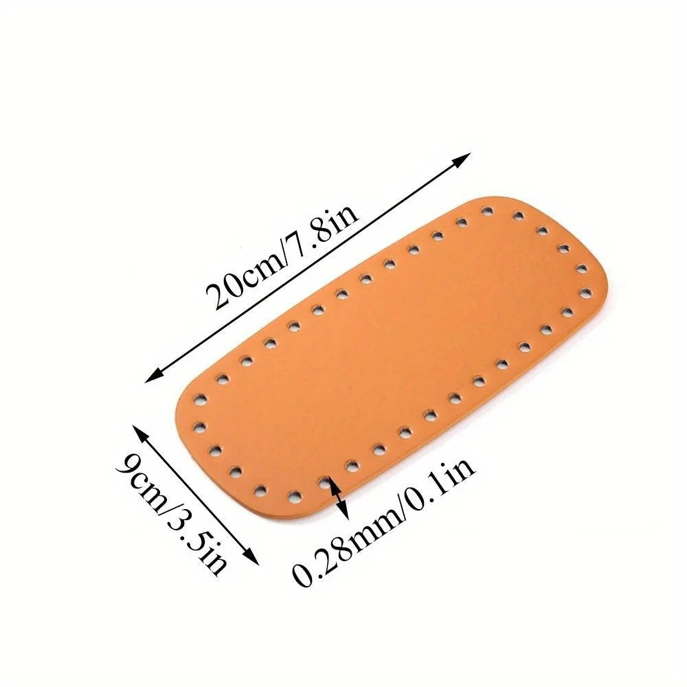PU Leather Crochet Bag Bottom With Holes, Oval DIY Handmade Purse Base For Making Bags Qme