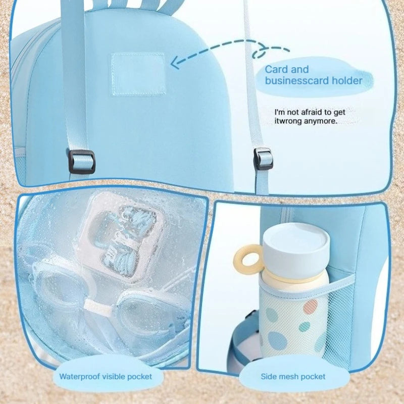 A Children's backpack sports backpack cartoon dry wet separation shoe compartment storage bag cute large capacity swimming bag Qme