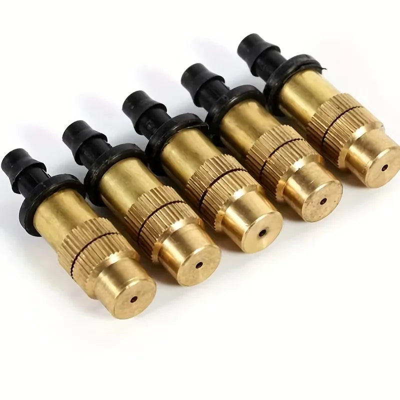 5pcs/10pcs Adjustable Copper Atomizing Nozzle Accessory Connector For Balcony, Garden, Potted Plants And Flower Watering Qme 5pcs
