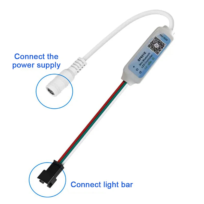 SP621E Mini Bluetooth RGB Controller For WS2811 WS2812 WS2813 LED Strip Light Control -24V. Qme