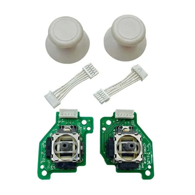 1 2 Left Right Joystick Rocker Wii U 3D Analog Stick Replacement Qme white color set