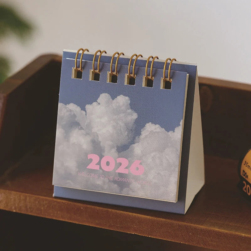 2026 Landscape Mini Desk Calendar Creative Coil Planner Desktop Qme A5