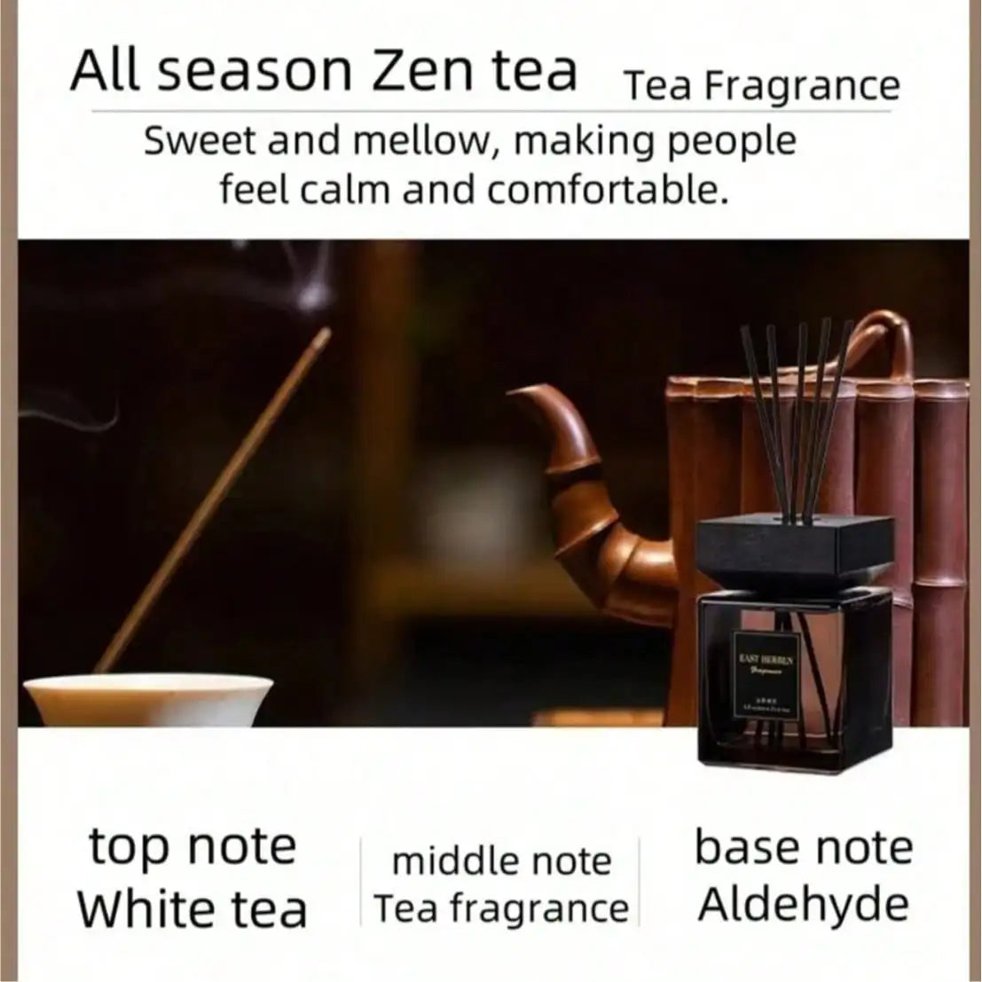 Hotel Grade Flameless Essential Oil Rattan Fragrance Stick Qme All season Zen tea