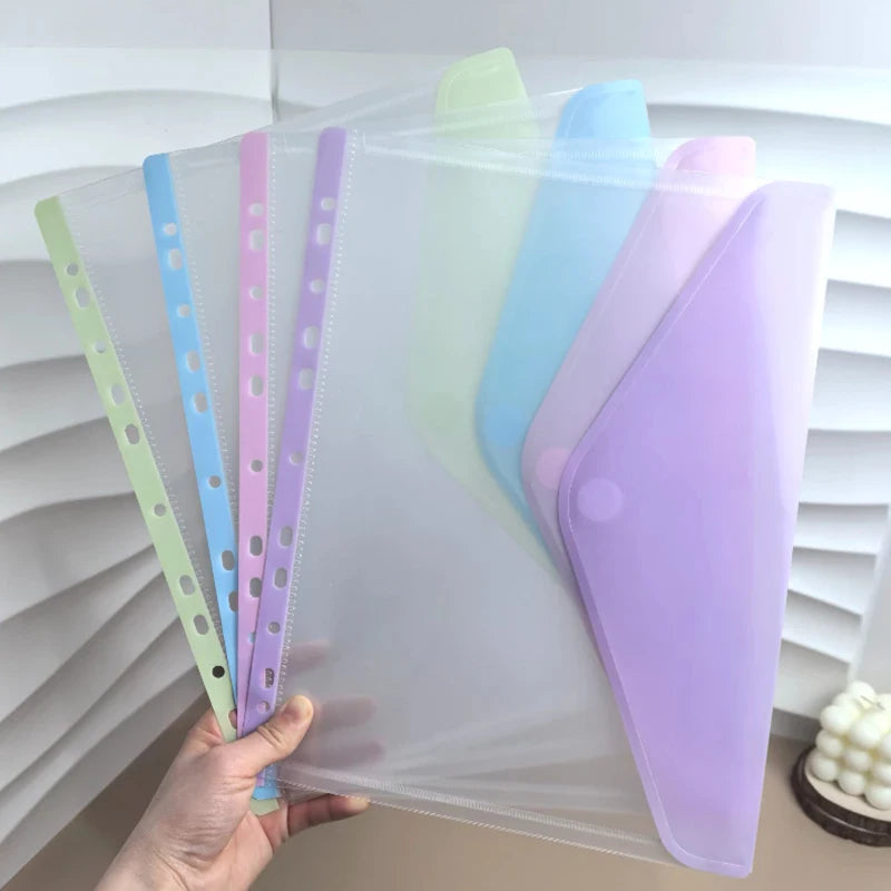 A4 Long File Bag Loose Leaf Transparent Data Book 11Hole Organizer Qme