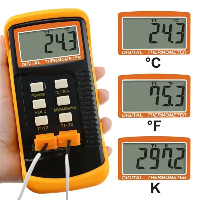 A02F-2 Set Precise Temperature Measurement Monitoring Heat Meter With 8 Thermocouples Probes Sensor K Type Qme
