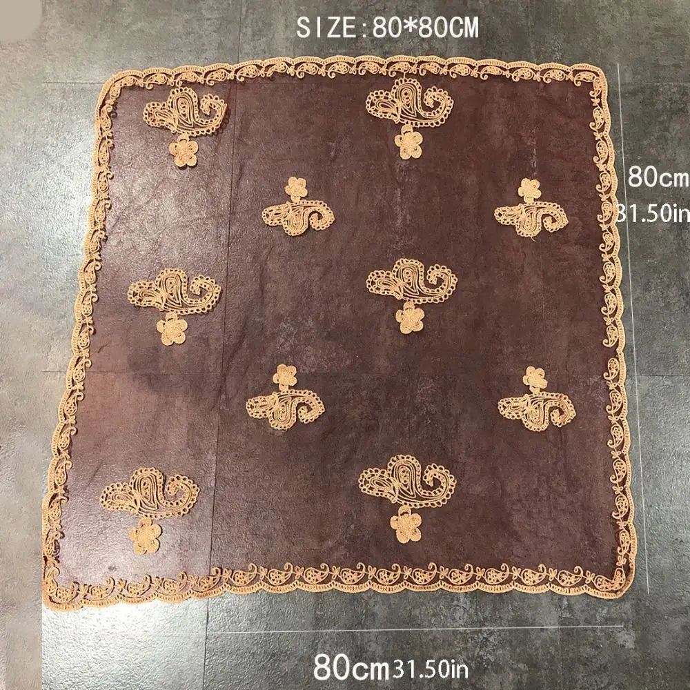 Embroidered Lace Embroidery Square Scarf Thin Cashew Pattern Lace Headwrap Breathable Fabric Lace Trim Lace Shawl Headband Qme