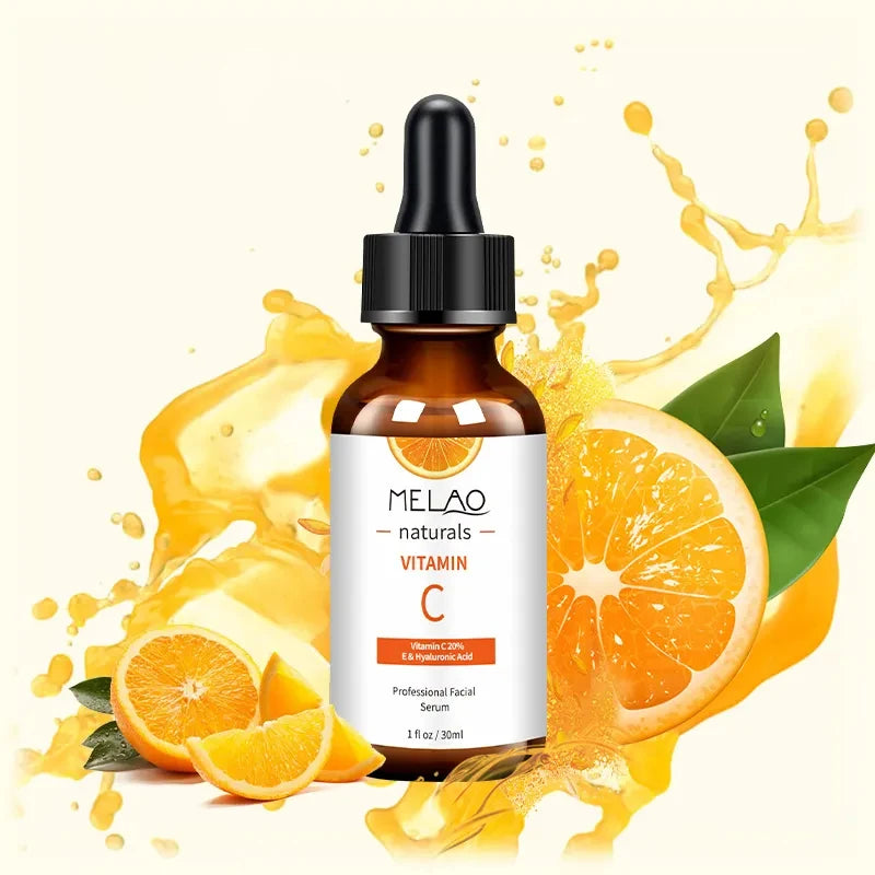 MELAO Vitamin C Serum with 20% Hyaluronic Acid & Vitamin E Anti Aging Anti Wrinkle Brightening Dark Spot Face Essence Qme