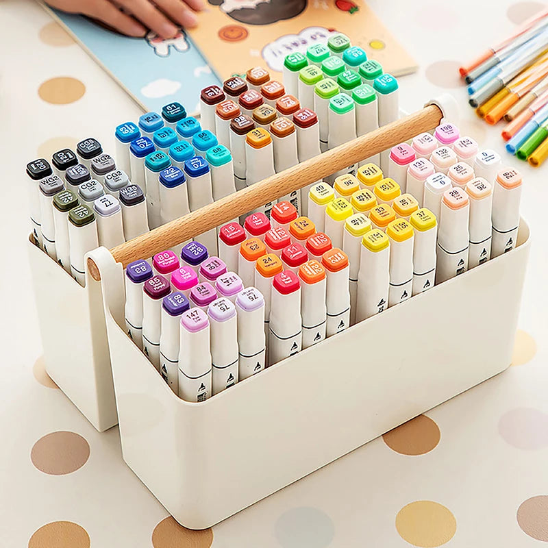Large Capacity Multifunctional Storage Holder School Office Portable Pen Holder Storage Box Desktop Sundries Storage Basket Qme