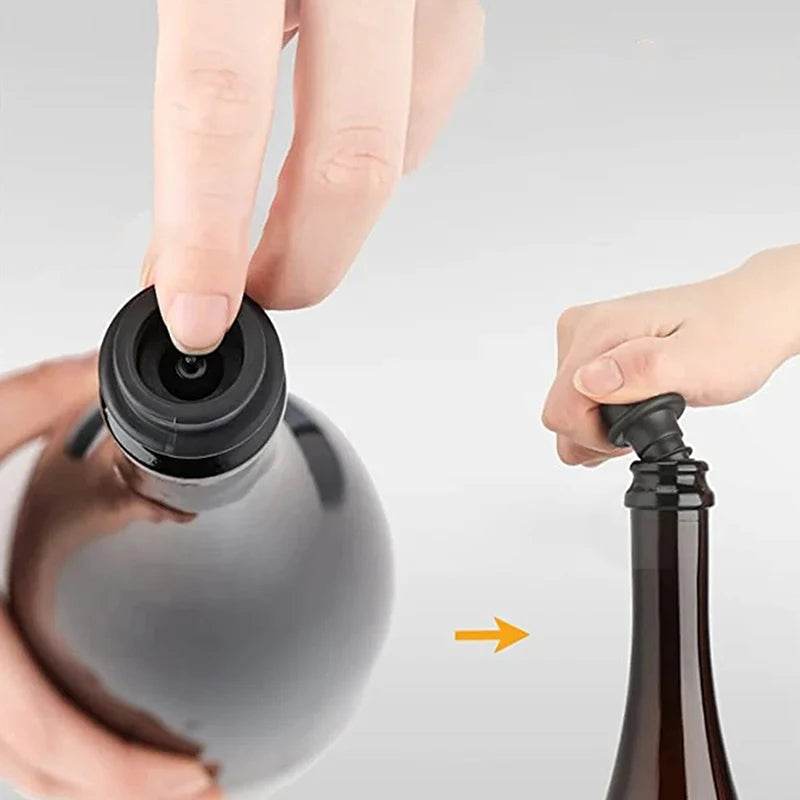 Advanced Wine Stoppers Stainless Steel Manual Vacuum Pump Wine Saver Reusable Wine Bottle Stopper Sealer Keep Wine Fresh Qme