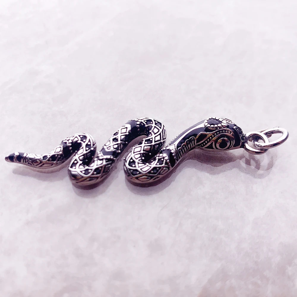 Pendant Black Snake Brand Fashion 925 Sterling Silver Jewelry Europe Vintage Accessories Gift For Woman Men Girls Qme