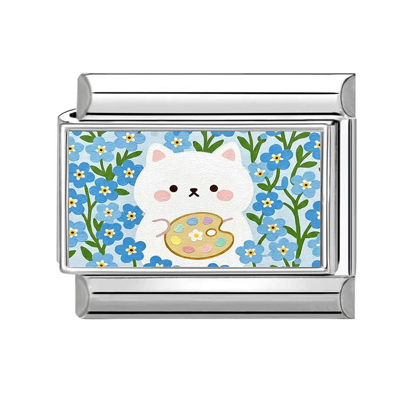 Y2K Colorful Flowers Butterfly Bees Rose Dogs Swan Italian Charm